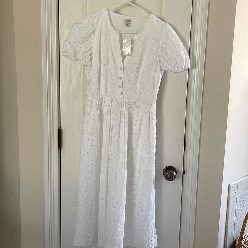 NWT J. Crew Factory midi eyelet dress 2P